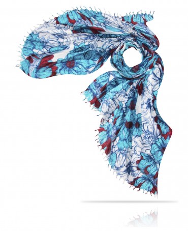 Палантин Женский W40-FLEUR.LINEARE/BLEU